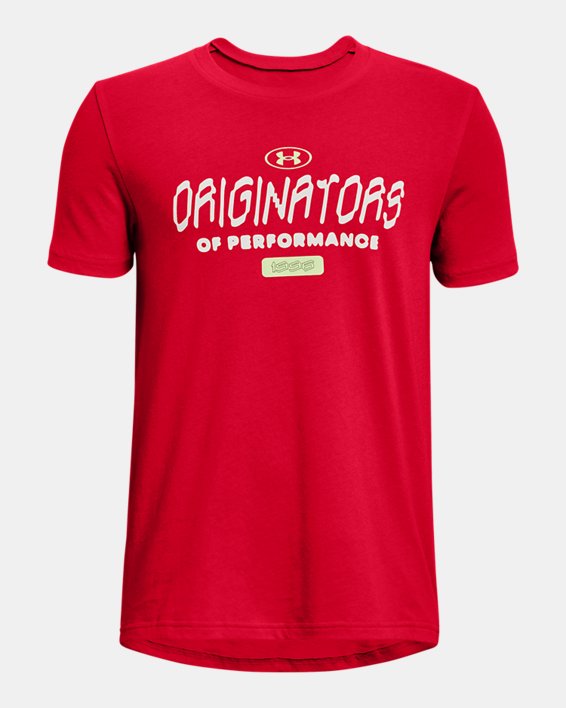 Boys' UA Originators Short Sleeve, Red, pdpMainDesktop image number 0